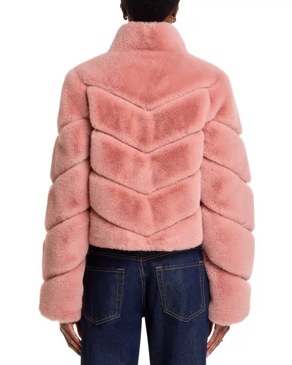 BRIANNA FAUX FUR JACKET IN MISTY ROSE