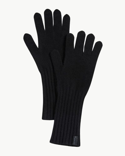 BOILED CASHMERE KNIT GLOVE IN BLACK - Romi Boutique