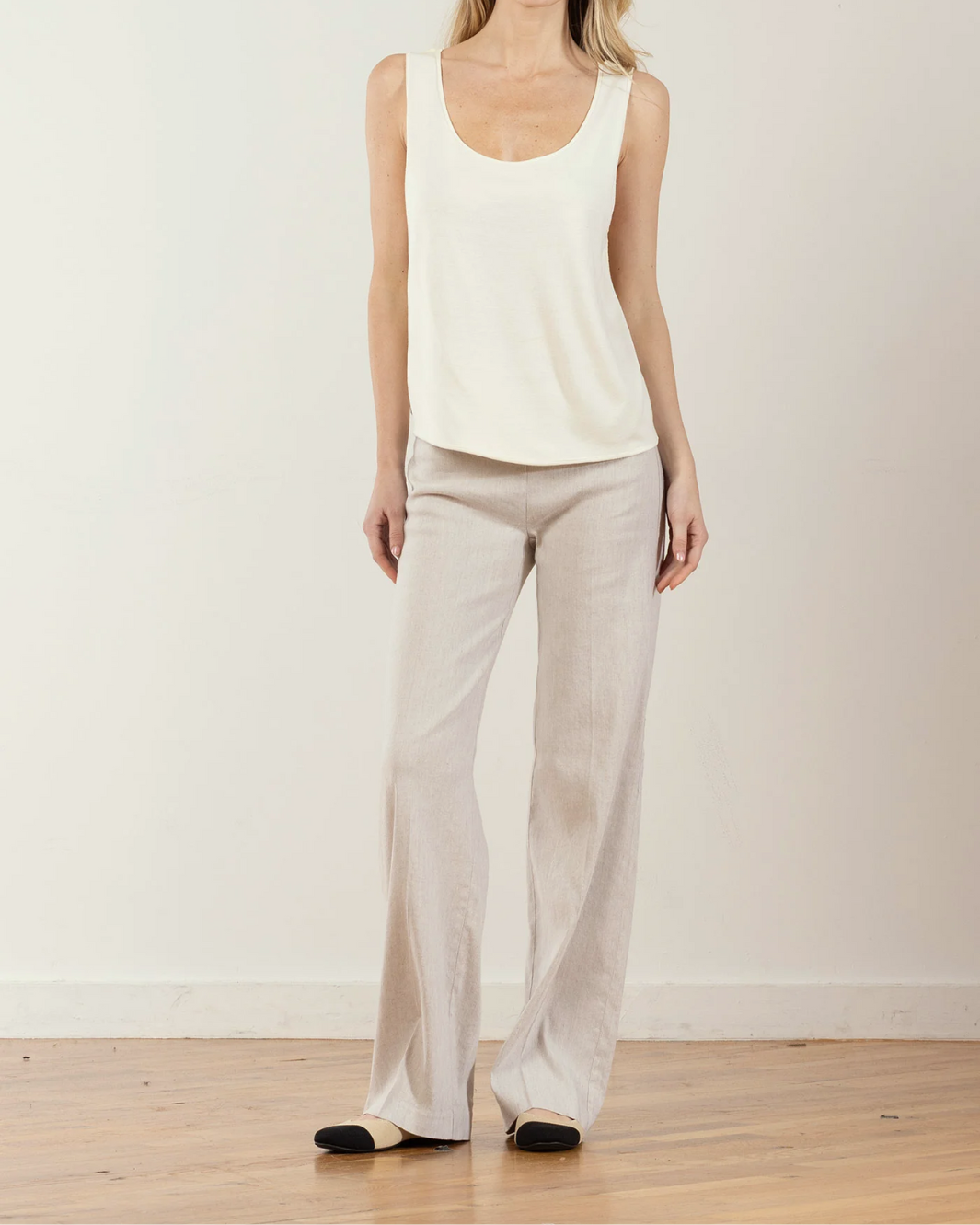FLAVIA LINEN PANT IN OATMEAL - Romi Boutique