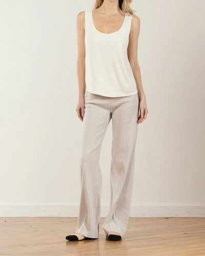 FLAVIA LINEN PANT IN OATMEAL - Romi Boutique