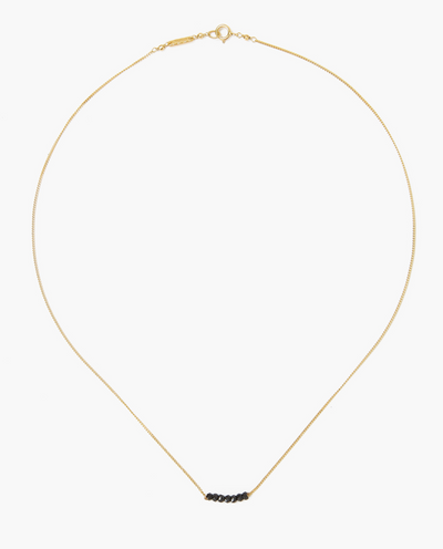 DAINTY NECKLACE IN BLACK SPINEL - Romi Boutique