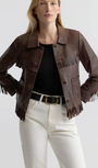 Nili Lotan Lazare Fringe Leather Jacket at Romi Boutique