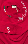 I Stole My Boyfriend's Shirt JOY, PEACE, & LOVE SANTA CREW SWEATSHIRT IN RED at Romi Boutique