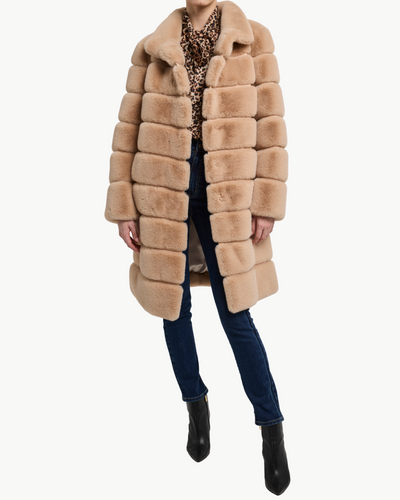 CHRISTIE FAUX FUR COAT IN BEIGE