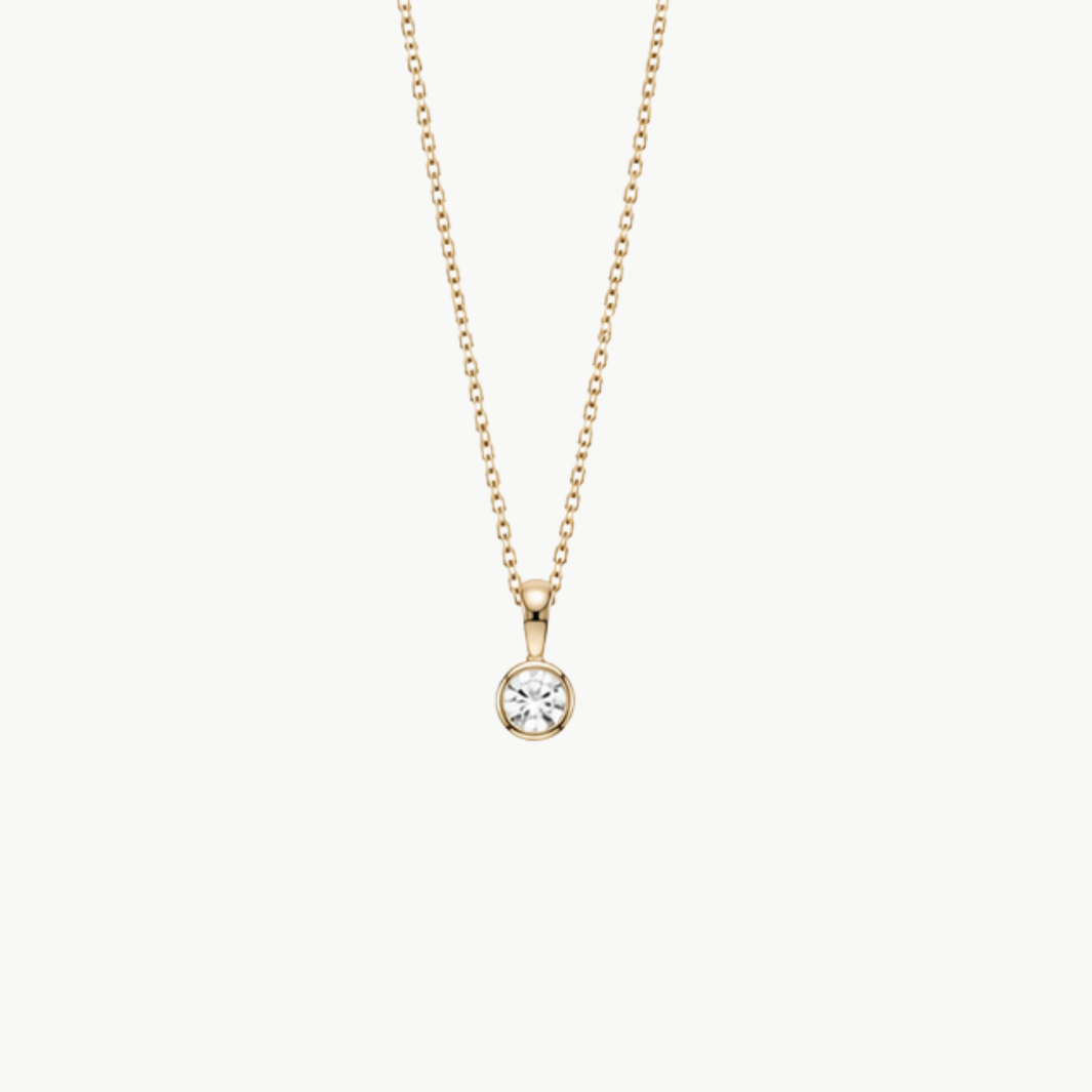 Emerson Stone Solstice Petite Bezel Diamond Necklace at Romi Boutique