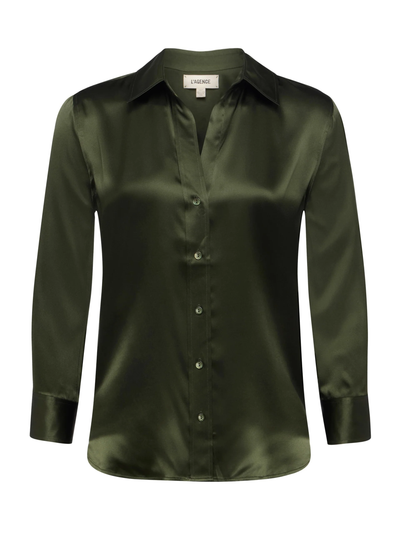 DANI 3/4 SLEEVE BLOUSE IN DEEP OLIVE