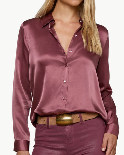 TYLER SILK BLOUSE IN DARK MAUVE