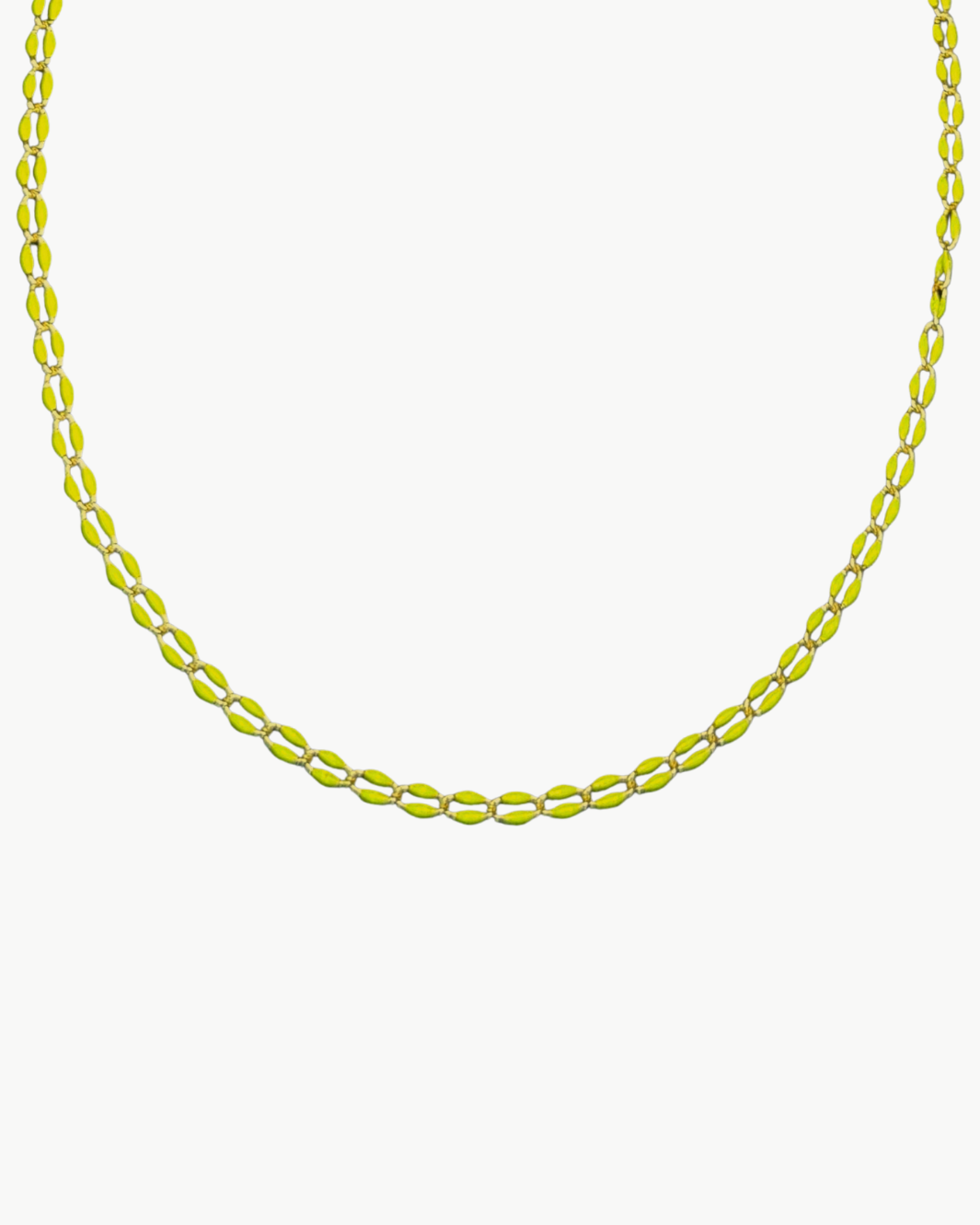 OVAL LINK NECKLACE IN NEON YELLOW