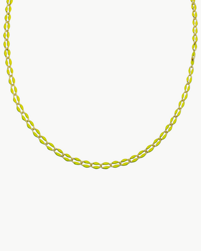 OVAL LINK NECKLACE IN NEON YELLOW