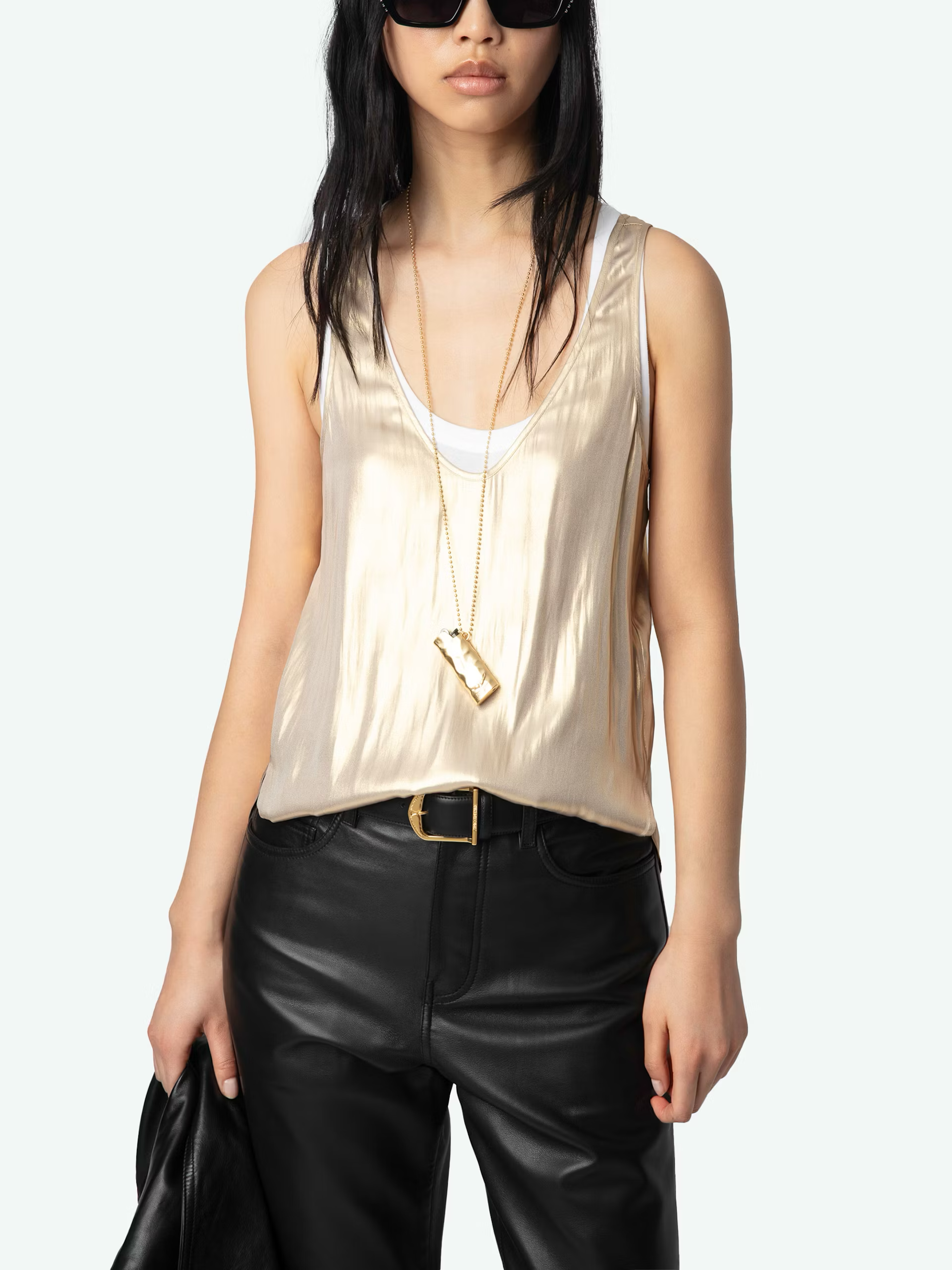 Zadig & Voltaire TARYS SATIN TANK TOP at Romi Boutique