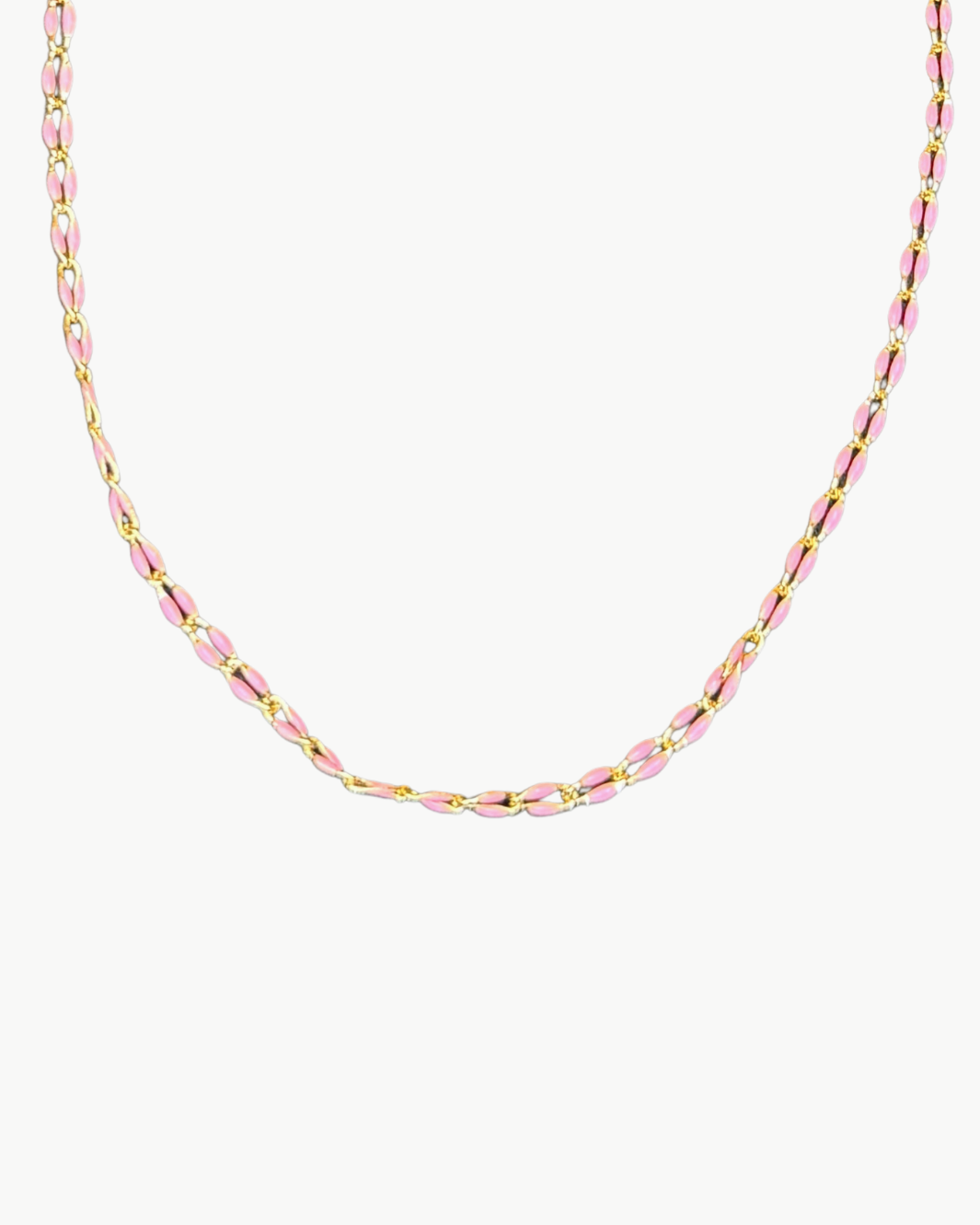 OVAL LINK NECKLACE IN BUBBLEGUM PINK - Romi Boutique