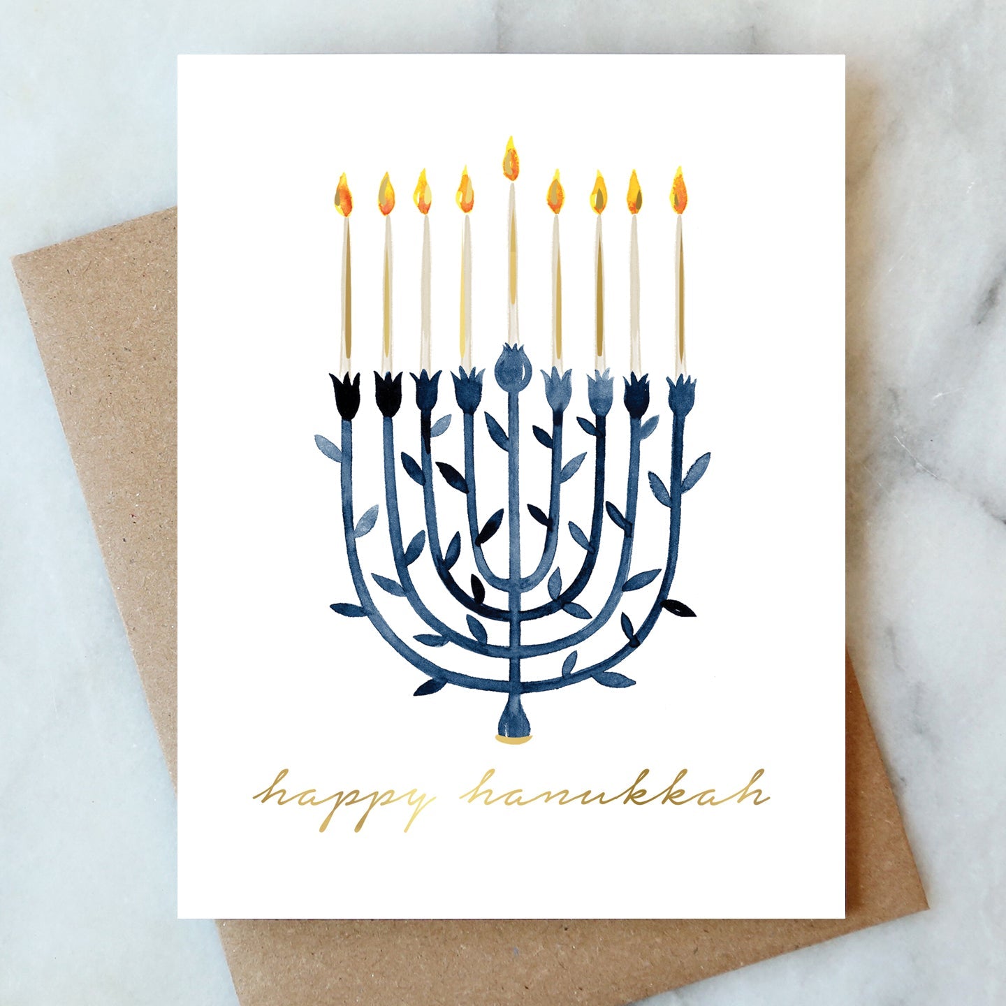 BRIGHT MENORAH HANUKKAH GREETING CARD - Romi Boutique