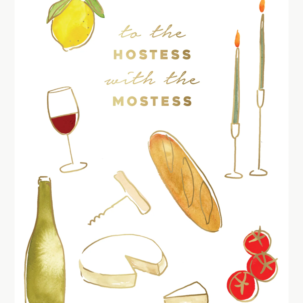HOSTESS W/ THE MOSTESS GREETING CARD by Abigail Jayne Designs - Romi Boutique