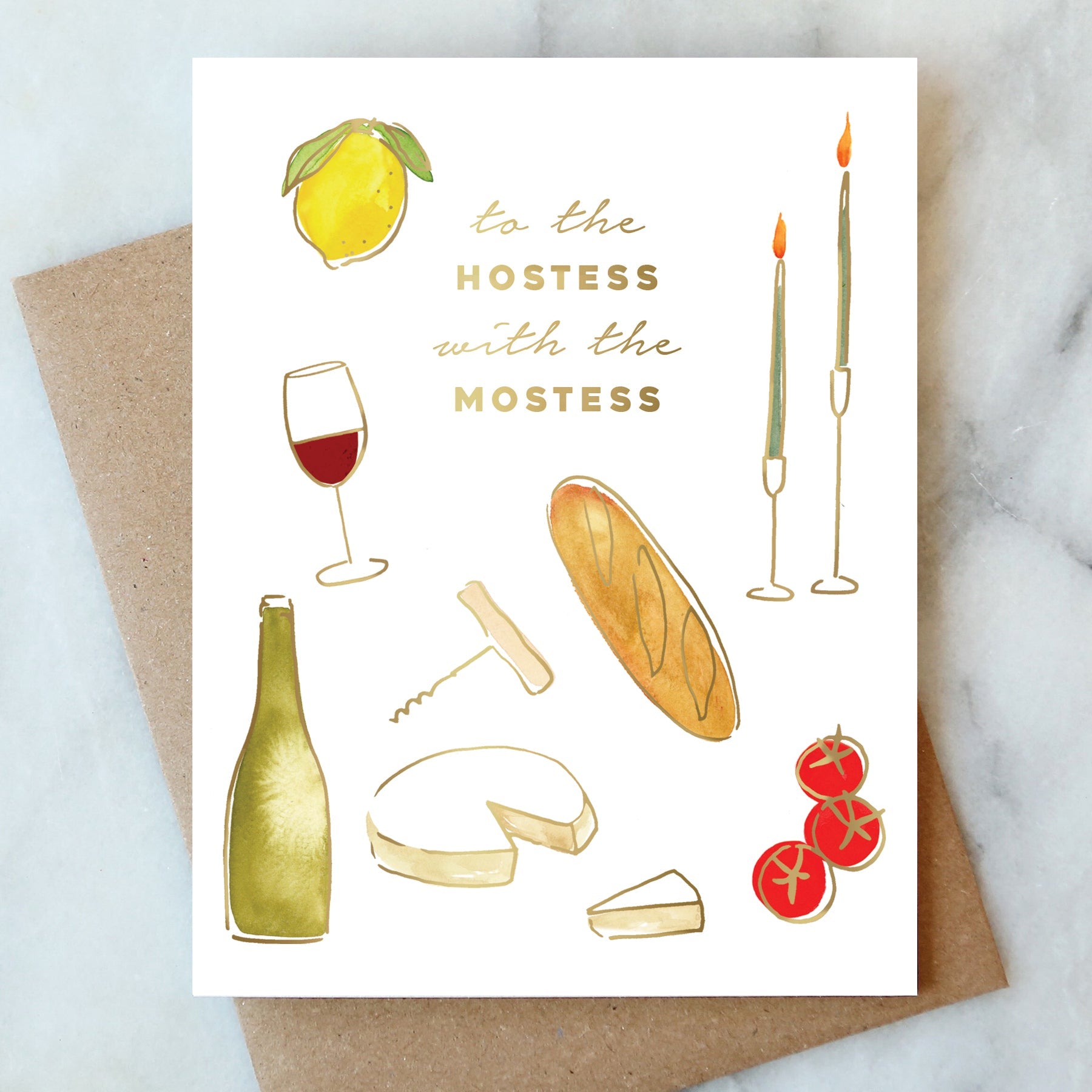 HOSTESS W/ THE MOSTESS GREETING CARD by Abigail Jayne Designs - Romi Boutique