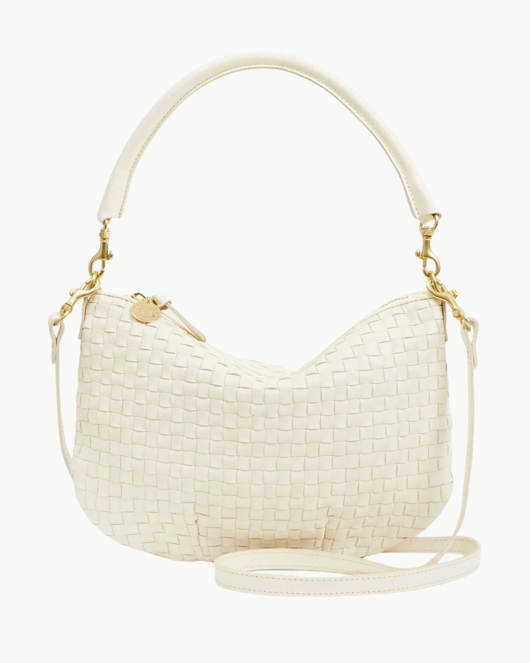 PETIT MOYEN MESSENGER IN CREAM WOVEN CHECKER