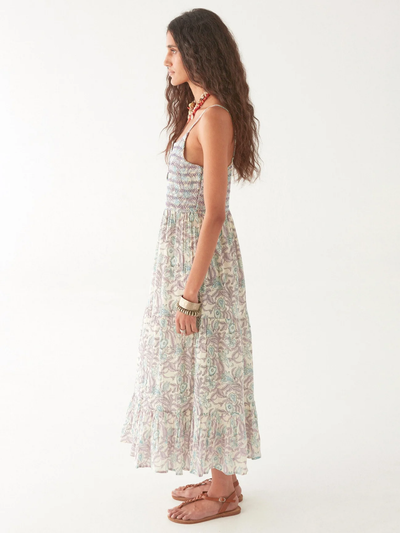 LULU DRESS IN PURPLE PARADISE HAWAIIAN BLUE