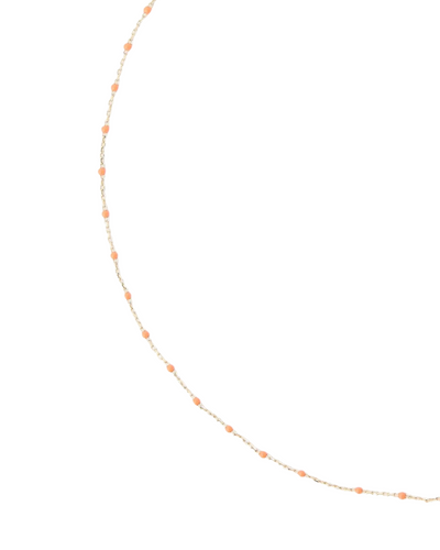 PEACH ENAMEL BEAD NECKLACE
