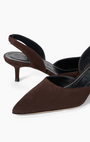 Staud SEBASTIAN SLINGBACK IN SUEDE ESPRESSO at Romi Boutique