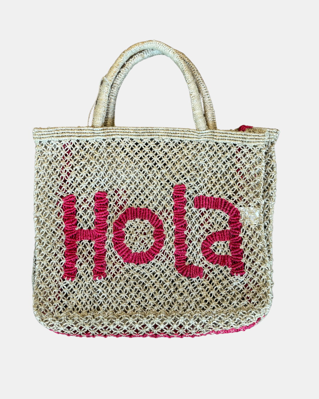 THE JACKSONS HOLA JUTE BAG IN NATURAL at Romi Boutique