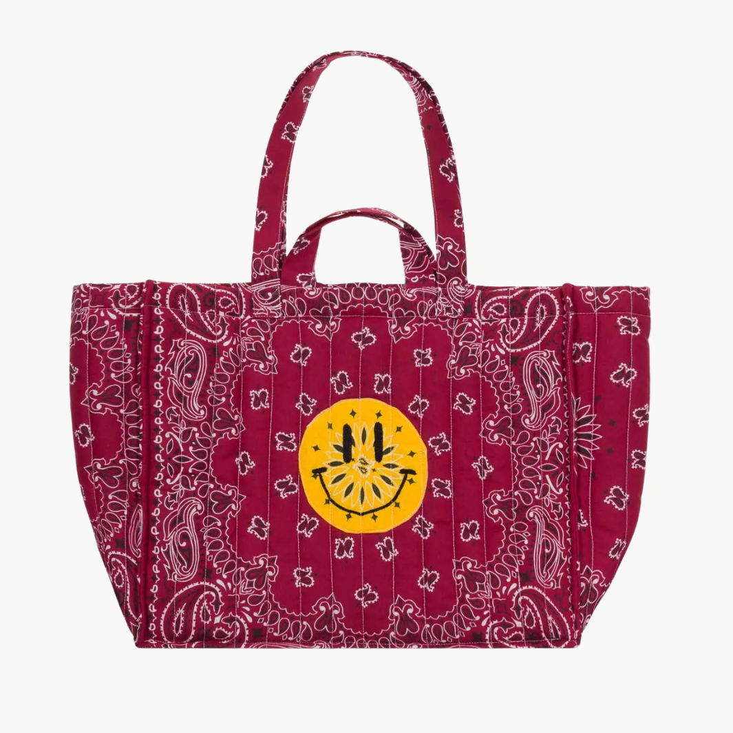 Maxi Quilted Cabas Tote - Happy Face