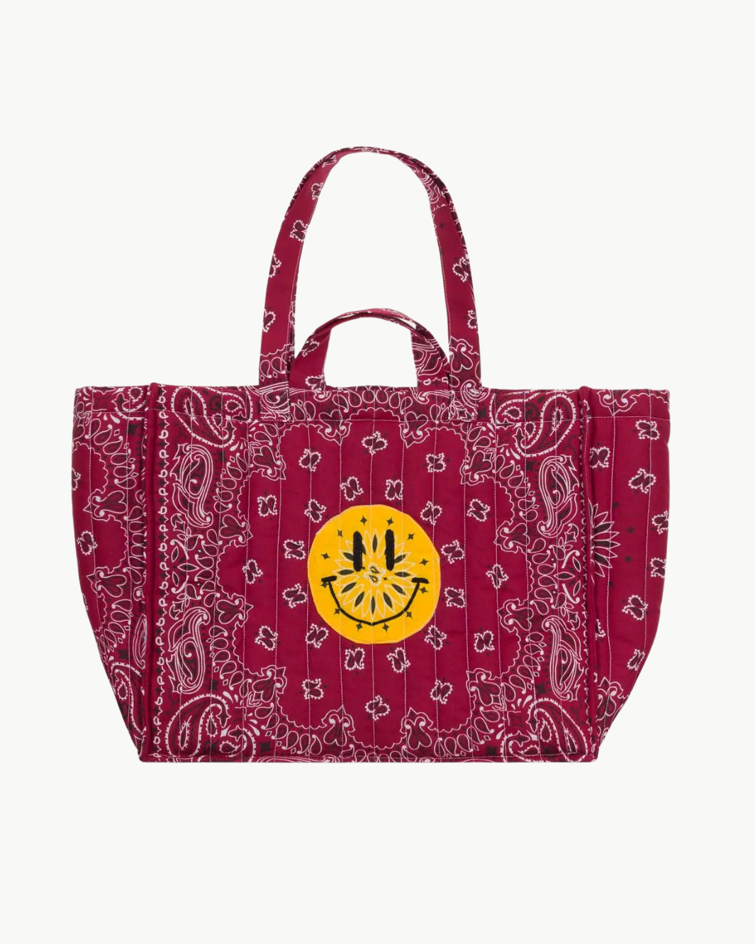 Maxi Quilted Cabas Tote - Happy Face