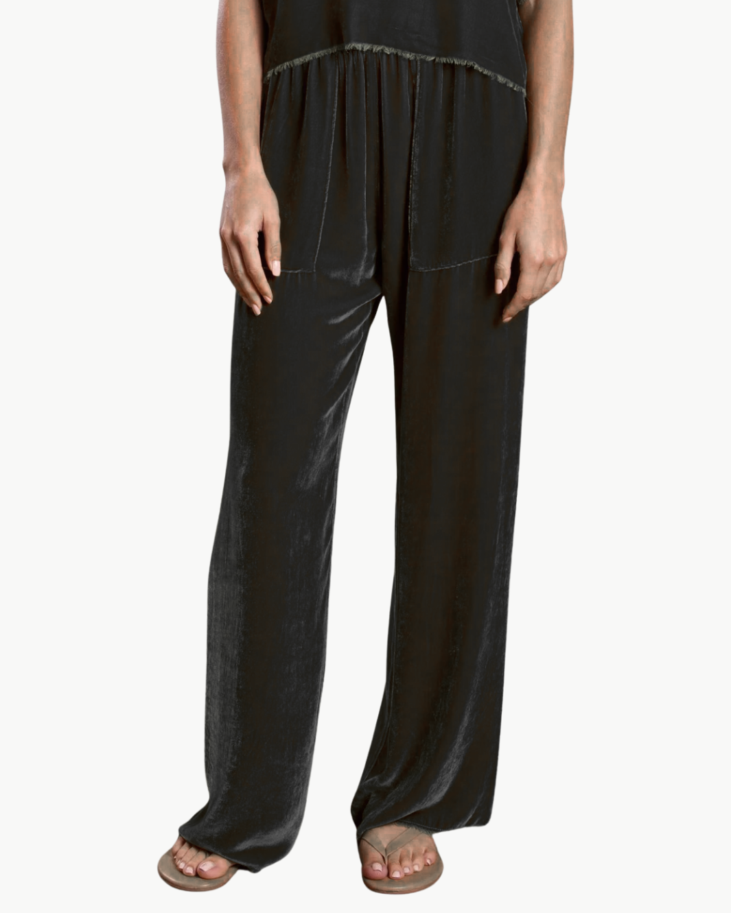 TARYN VELVET PANT IN BLACK