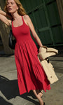 Nation Penelope Cross Back Midi Dress at Romi Boutique