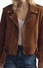 Nili Lotan Evel Biker Suede Jacket at Romi Boutique
