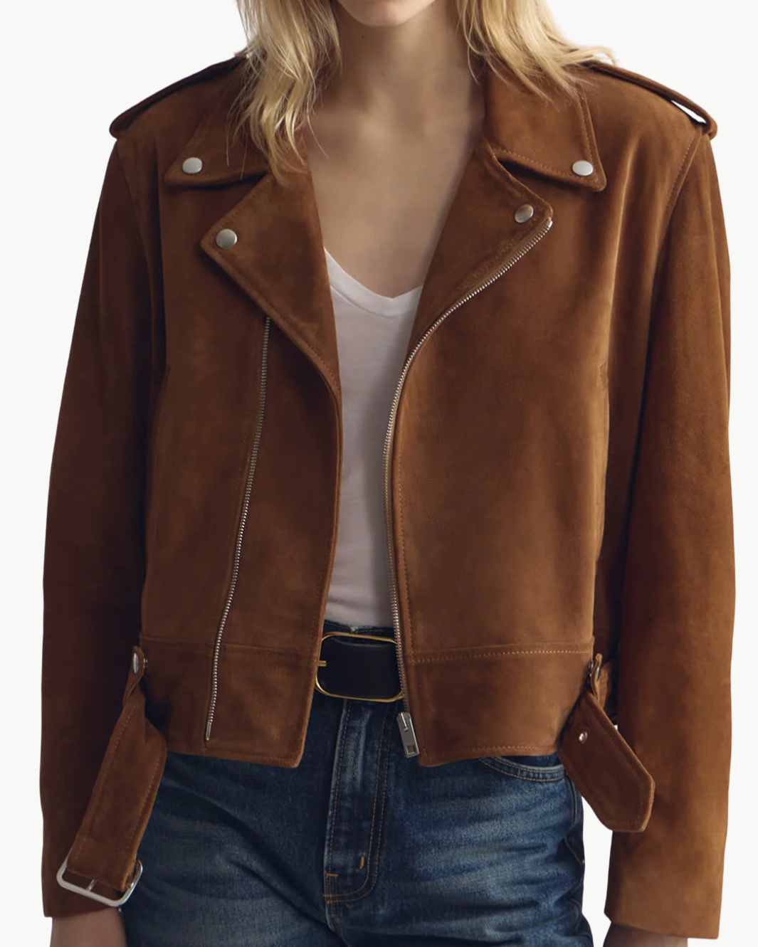 Nili Lotan Evel Biker Suede Jacket at Romi Boutique