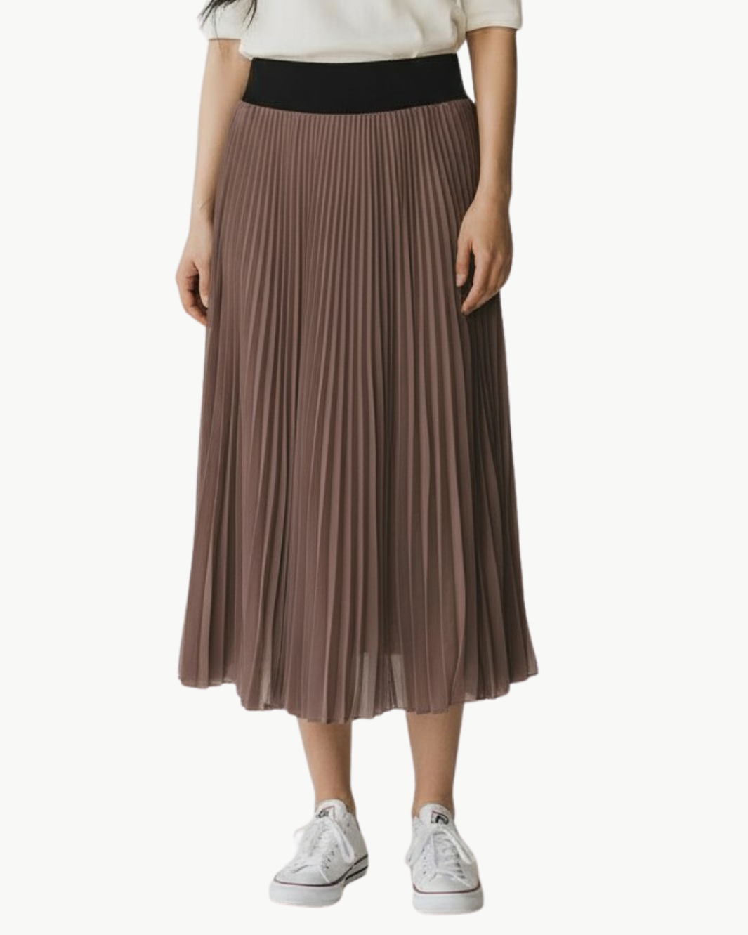 SATIN CREPE SKIRT IN BISTRE
