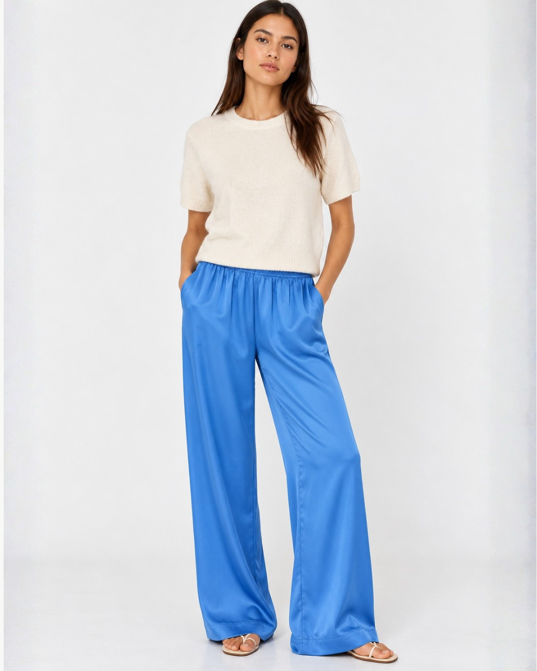 Brynn High Rise Pull On Wide Leg Pant