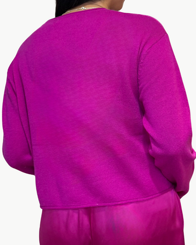 LANCE CROPPED PULLOVER IN MAGENTA