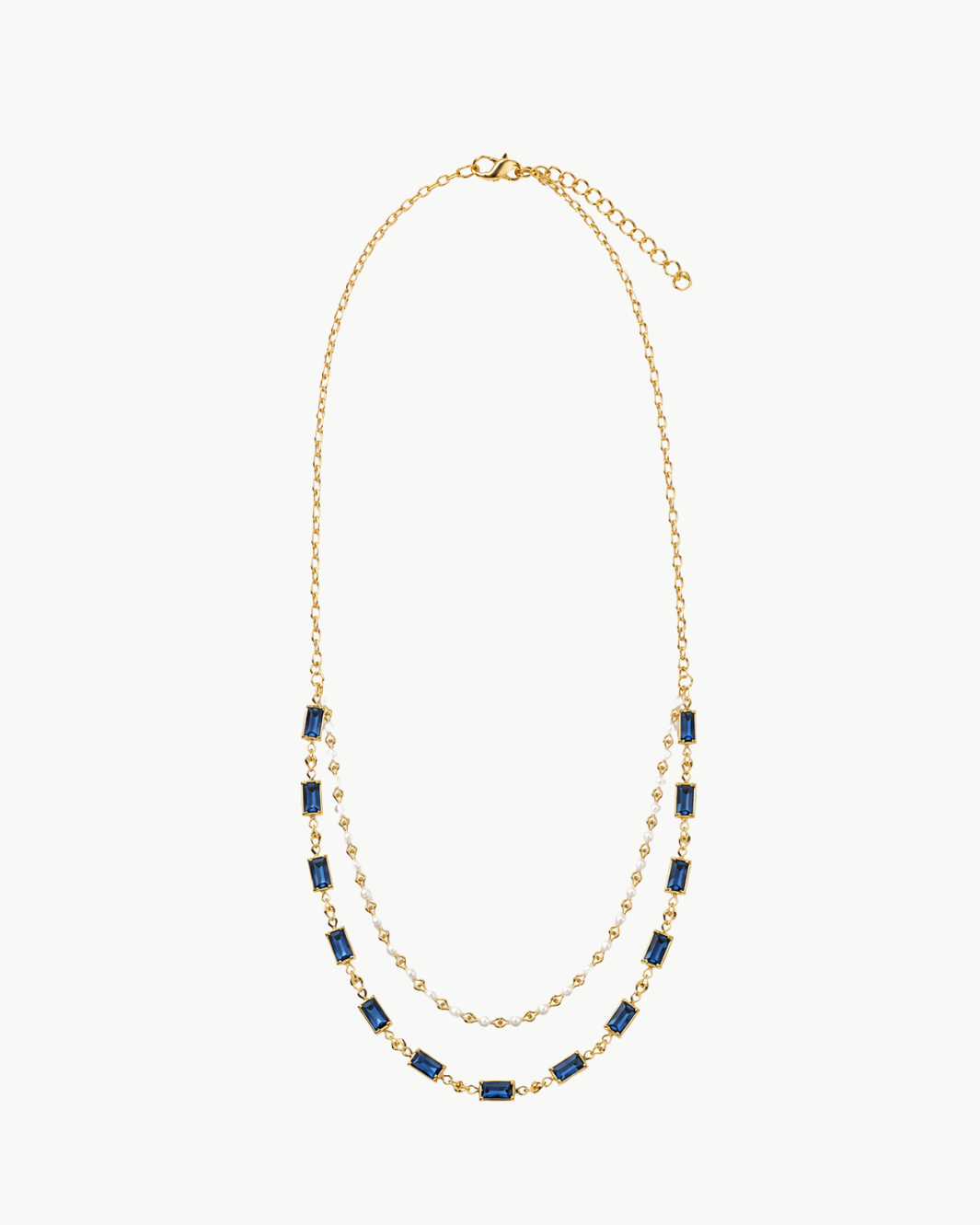 Glass Pearl Double Strand Necklace