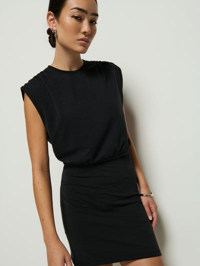 JAC MUSCLE TANK DRESS IN JET BLACK
