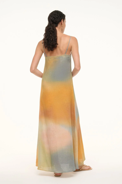 LAURA LINEN DRESS IN PASTEL CLOUDS
