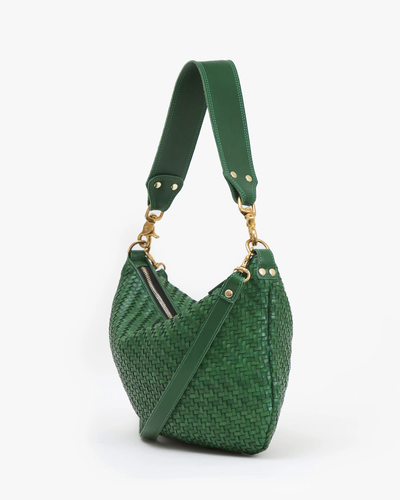 MOYEN MESSENGER IN EVERGREEN WOVEN ZIG ZAG - Romi Boutique