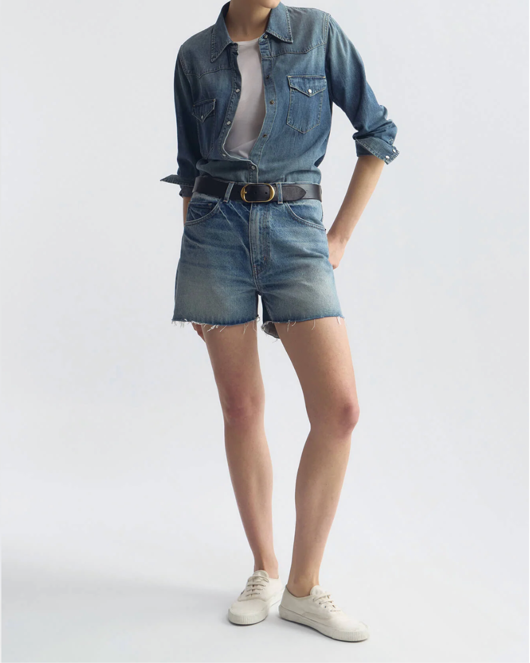 Nili Lotan Cobain Denim Short at Romi Boutique