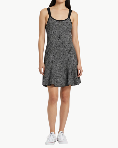 LIDIA SLEEVELESS METALLIC SWEATER MINI DRESS IN PLATINUM JACQUARD