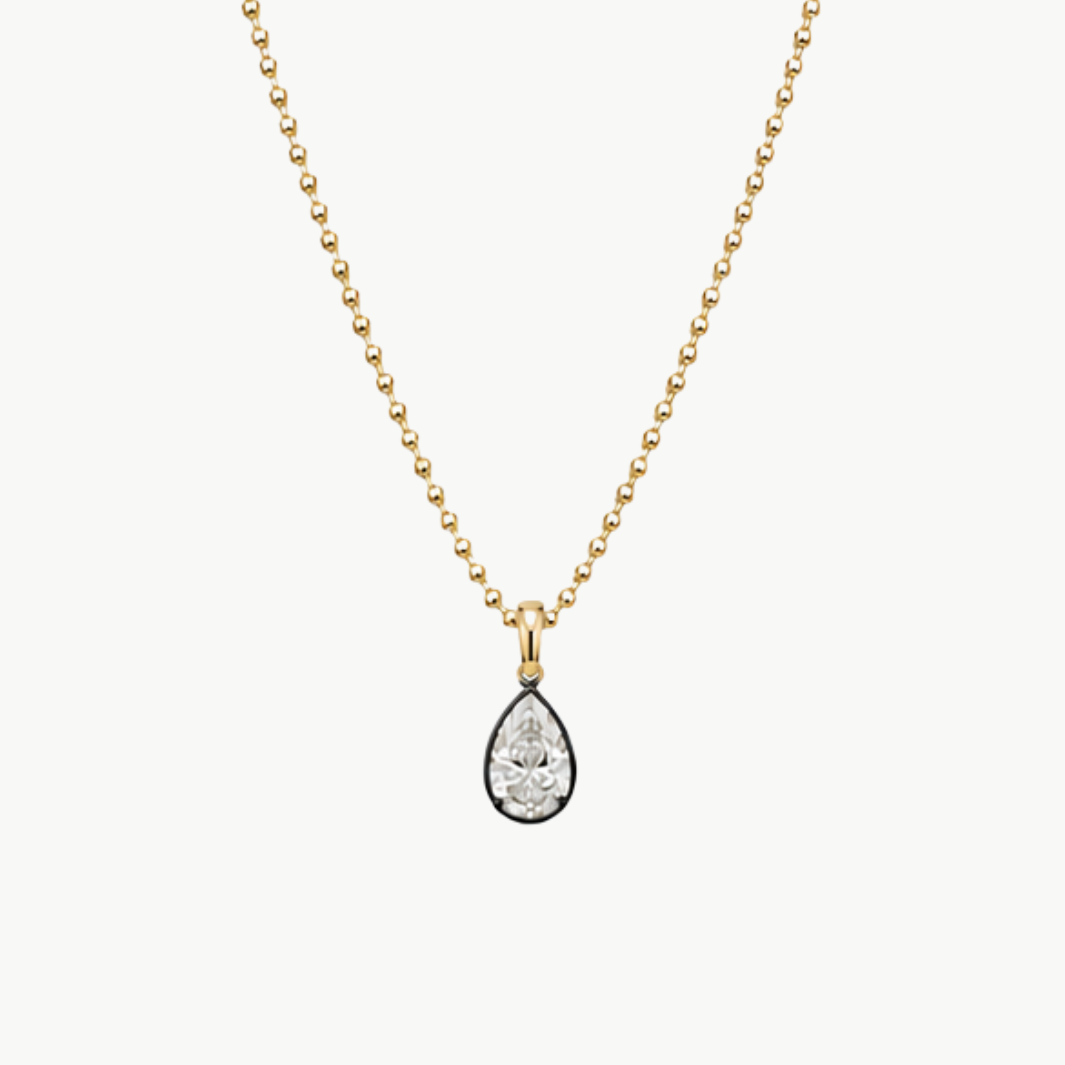 Noir Pear Pendant Necklace
