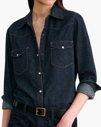 TRAVIS SHIRT IN INDIGO RINSE - Romi Boutique