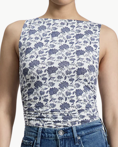LUCA PRINTED SHIRRED TANK IN SALUTE MULTI