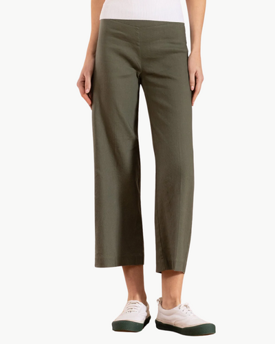 ALEX LINEN PANT IN OLIVE - Romi Boutique