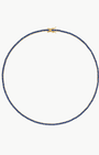 NAVY CRYSTAL TENNIS NECKLACE IN GOLD by Alexa Leigh - Romi Boutique