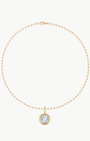 ROUND BEZEL BALL CHAIN NECKLACE IN GOLD - Romi Boutique