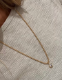 ROUND BEZEL BALL CHAIN NECKLACE IN GOLD - Romi Boutique
