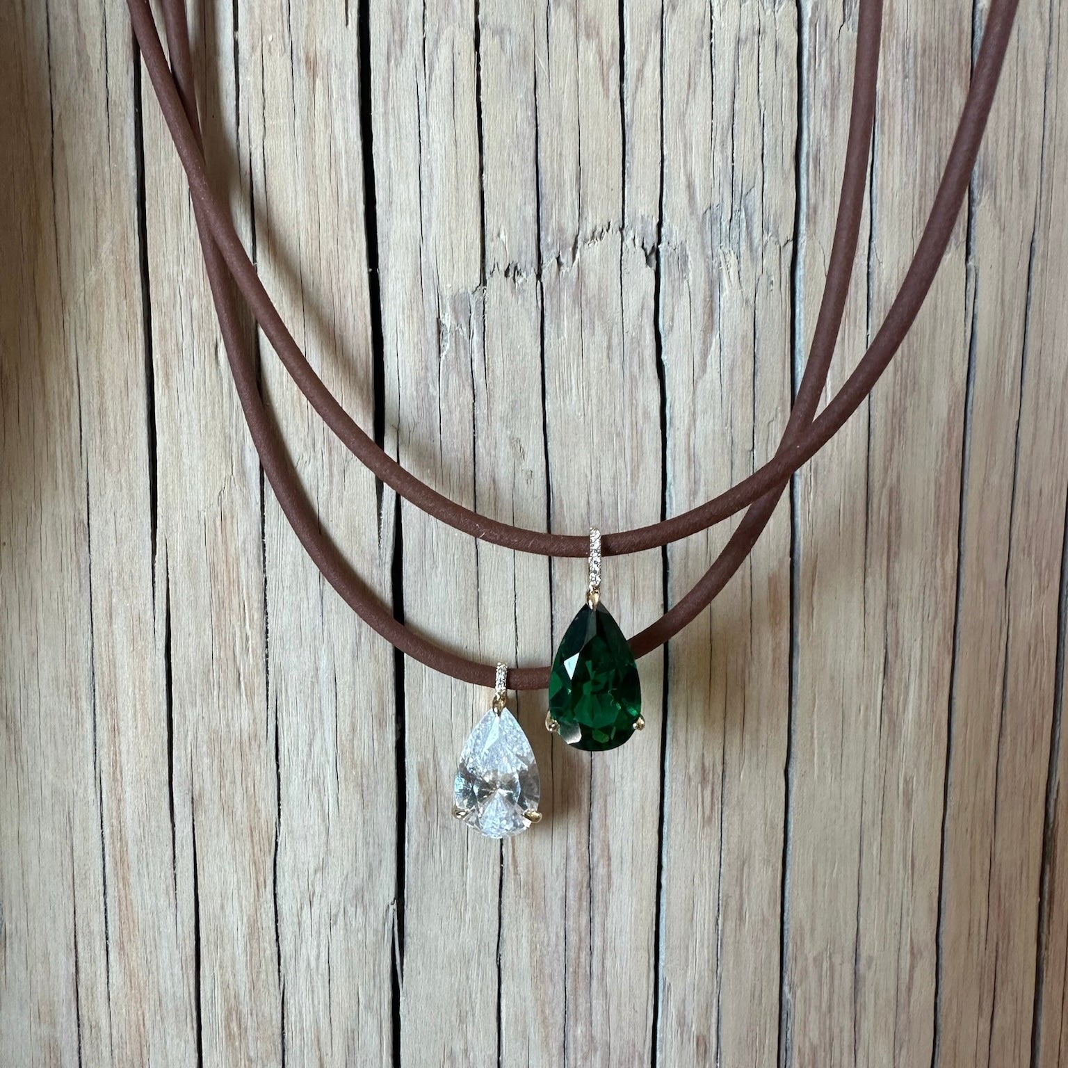RESILIENCE NECKLACE IN GREEN/YELLOW GOLD by Alexa Leigh - Romi Boutique
