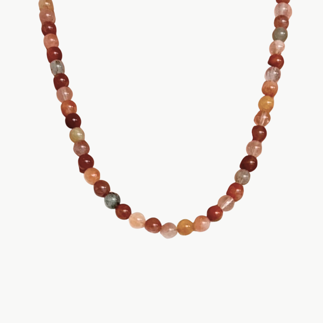 BEADED NECKLACE IN NATURAL - Romi Boutique