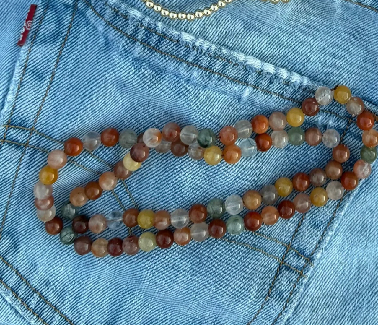 BEADED NECKLACE IN NATURAL - Romi Boutique