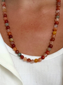 BEADED NECKLACE IN NATURAL - Romi Boutique