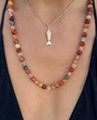 BEADED NECKLACE IN NATURAL by Alexa Leigh - Romi Boutique